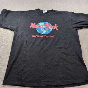 Hard Rock Cafe Washington D.C. Black T Shirt Size Large Made In USA‎ Vtg